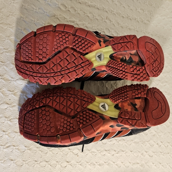 Adidas Red, Black Canvas Sneakers, Red Camo Soles, Men's 8, GUC - Picture 6 of 12